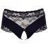 Cottelli plus size atvērtas biksītes ar mežģīnēm un pērlītēm, melnas - XL