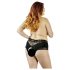 Cottelli Plus Size atvērtās biksītes ar mežģīnēm un pērlēm (melns) - 3XL