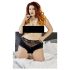 Cottelli Plus Size atvērtās biksītes ar mežģīnēm un pērlēm (melns) - 3XL