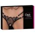 Cottelli - luksusa atvērta stringu biksīte ar gredzenu (melna) - M/L