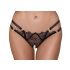 Cottelli - luksusa atvērta stringu biksīte ar gredzenu (melna) - M/L