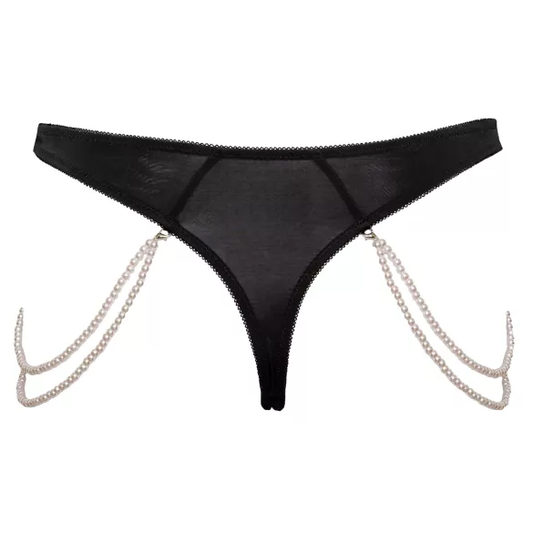 Cottelli - luksusa izšūts pērļu stringbiksītes (melns)