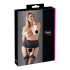 Cottelli Plus Size - mežģīņu korsetes zeķturis (melns) - XL