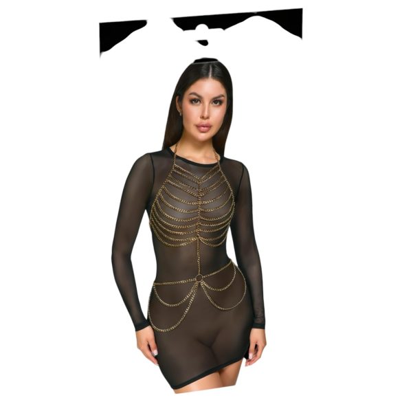 Cottelli - ķermeņa siksna ar ķēdēm zelta krāsā