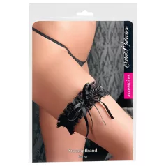 Cottelli - melna mežģīņu zeķtura josta (S-L)