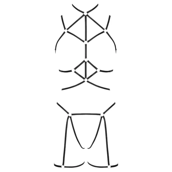 Cottelli - sieviešu ķermeņa siksna un stringi melni S-L