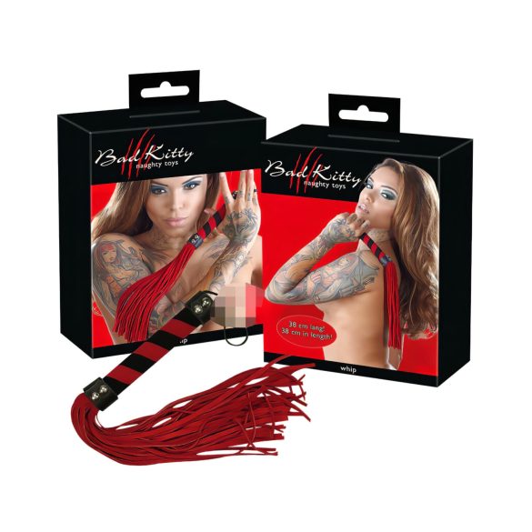 Bad Kitty - pātagas ar mākslīgās zamšādas siksnām sarkana