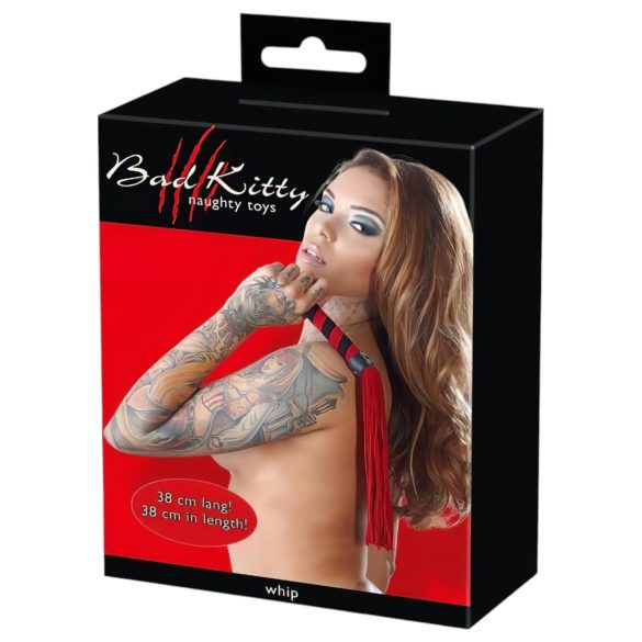 Bad Kitty - pātagas ar mākslīgās zamšādas siksnām sarkana