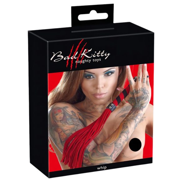 Bad Kitty - pātagas ar mākslīgās zamšādas siksnām sarkana