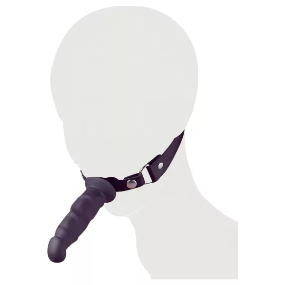 Fetish - mutes fiksators ar dildo melns
