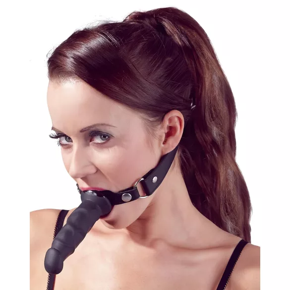 Fetish - mutes fiksators ar dildo melns