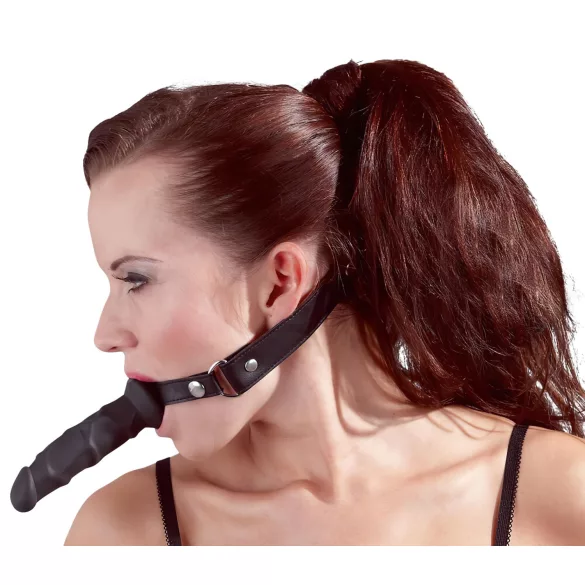 Fetish - mutes fiksators ar dildo melns