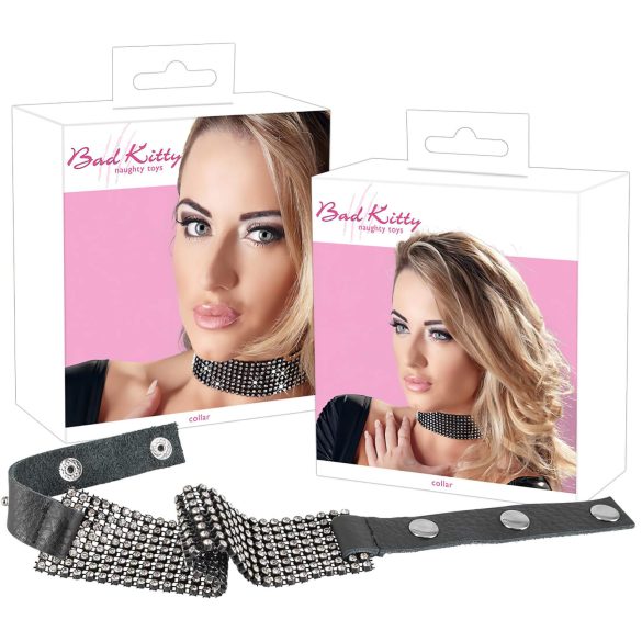 Bad Kitty - melnais strass kaklarota