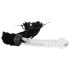 Bad Kitty - stikla dildo un ādas pātagas komplekts (caurspīdīgs-melns)