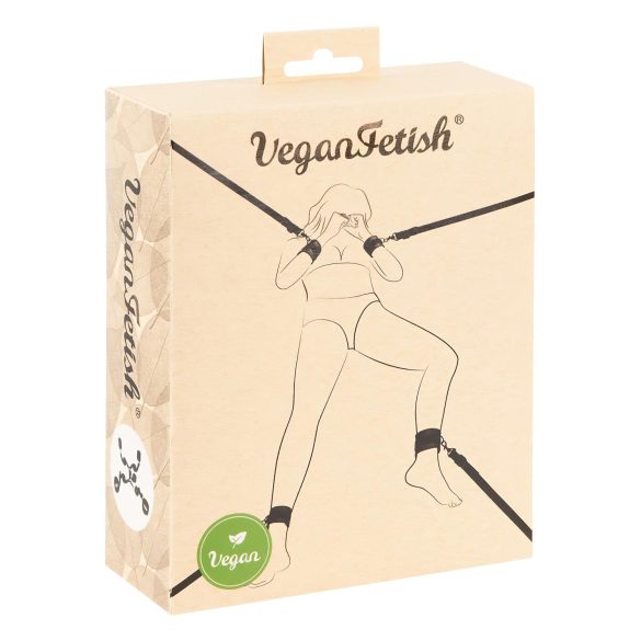 Vegan Fetish - piesiešanas komplekts gultai melns