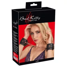 Bad Kitty - roku dzelži ar ķēdi melni/rožu zelta