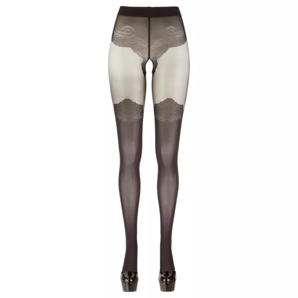 Cottelli - rakstains, atvērtās zeķes (melnas)