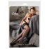 Cottelli Plus Size - mežģīņu zeķturis, 15 cm, melns