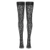 Cottelli Legwear - sieviešu augšstilba zeķes ar leopardu rakstu melnas