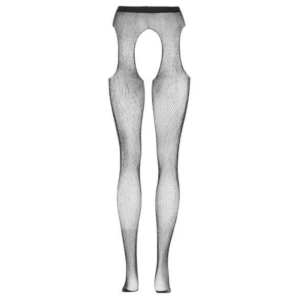 Cottelli Legwear - atvērtas, mirdzošas, melnas zeķes (S-L)