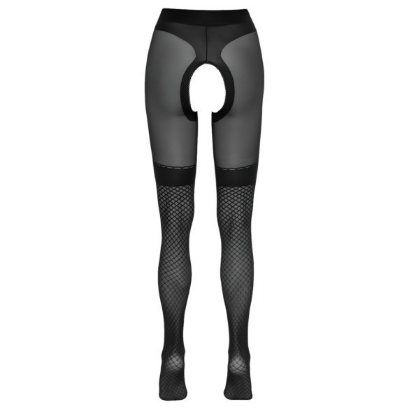 Cottelli - atklātas zeķes ar tīkliņu dekoru (melns) - 3