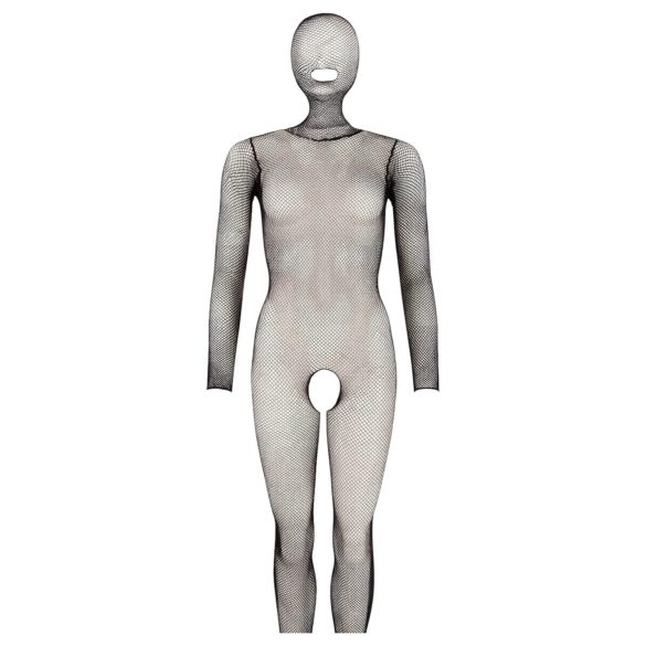 Mandy Mystery - visa ķermeņa tīkliņveida bodijs ar masku melns S-L