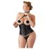 Cottelli Plus Size - satīna korsete (melna)
