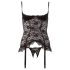 Cottelli - mežģīņu volāni - zeķtura tops (melns) - 85C/XL
