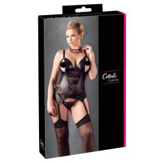   Cottelli - sieviešu topiņš ar ziedu rakstu, plus izmērs, melns