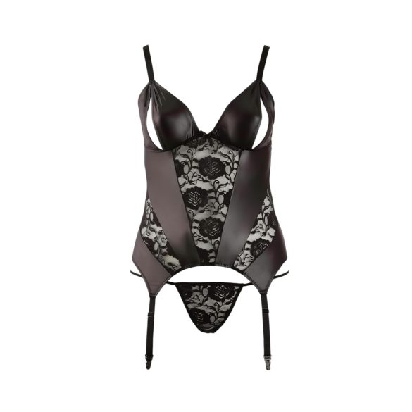 Cottelli - sieviešu topiņš ar ziedu rakstu, plus izmērs, melns - XXL