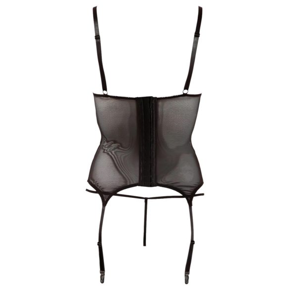 Cottelli - spīdīgs svītrains caurspīdīgs tops (melns) - XL