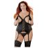 Cottelli Plus Size - maināma melna augšdaļa ar zeķturiem
