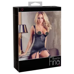   Abierta Fina - spīdīgs ķēdes tops un stringi (melni) - 85B/L