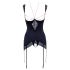 Abierta Fina - mirdzošs ķēžu tops un stringi (melns) - 85C/XL