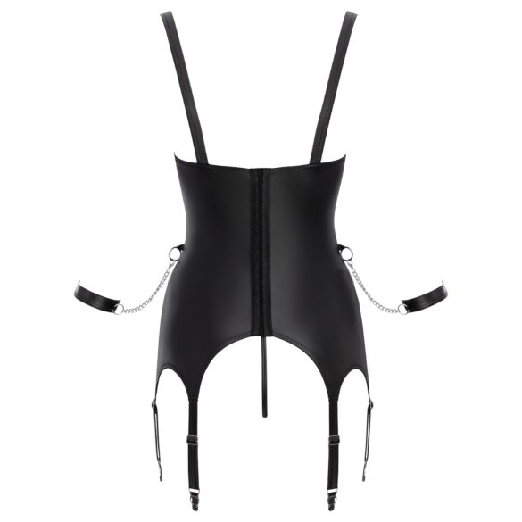 Cottelli - krūšu atsedzošs bondage komplekts melns - XL
