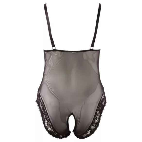 Cottelli plus size mežģīņu bodijs melns - XXXXL