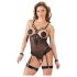 Cottelli Bondage – metāla gredzenkonstruktors un roku dzelži (melni) - XL