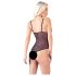 Cottelli - melnais atvērtais mežģīņu body ar pērlītēm - XL