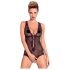 Obsessive Fiorenta - Pērļotu mežģīņu bodijs, atvērts (melns) - L/XL