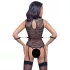 Cottelli Bondage - mežģīņu bodijs ar siksnām melns - M