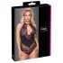 Cottelli plus size sieviešu mežģīņu bodijs melns/lillā