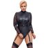 Cottelli Bondage Plus Size - mežģīņu piedurknes bodijs (melns)
