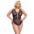 Cottelli Curves plus size caurspīdīgs rakstains bodijs melns