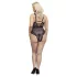 Cottelli Curves plus size caurspīdīgs rakstains bodijs melns