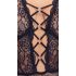 Cottelli Curves Plus Size - caurspīdīgs rakstains bodijs (melns)