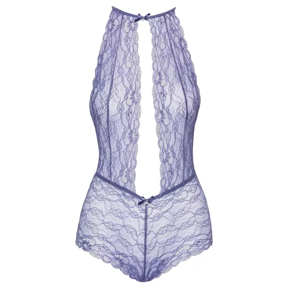 Kissable - sieviešu mežģīņu bodijs ar kakla siksnu violets - L/XL