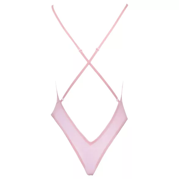 Kissable - sieviešu mežģīņu izšuvuma bodijs rozā - L/XL