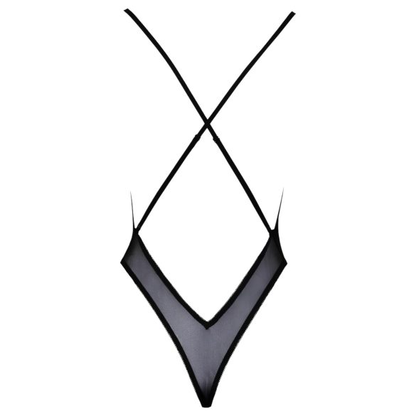 Kissable - rozā izšuvuma melna bodija