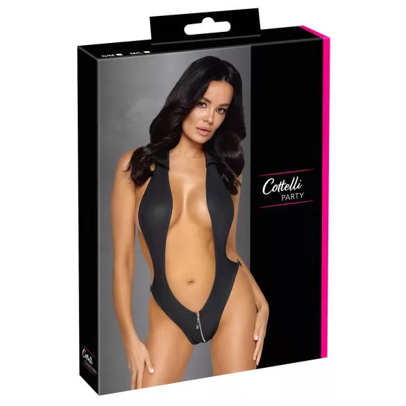 Cottelli Party - sieviešu bodijs ar apkakli melns - M/L