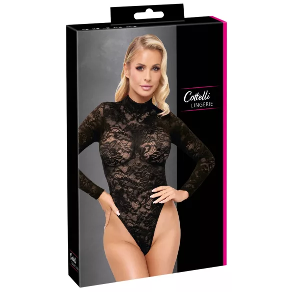 Cottelli - garroku mežģīņu bodijs (melns) - S - M